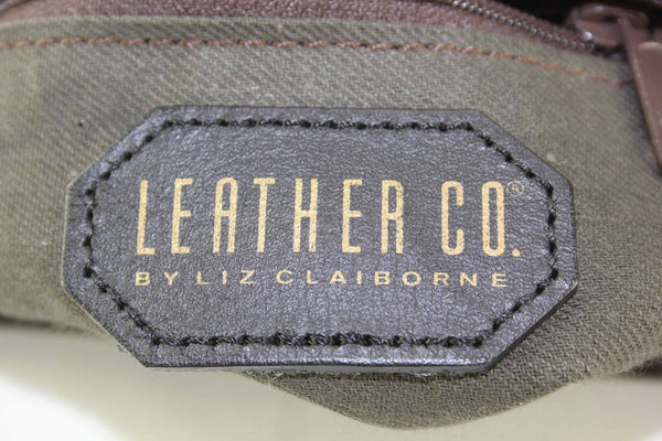 Liz Claiborne Brown Pebbled Leather Zip Top Shoulder Purse