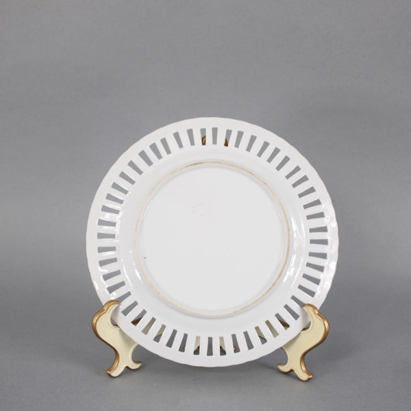 Carrie Morrison Porcelain Plate Aqua Multi Color Fruits Hand Painted 8" Plate