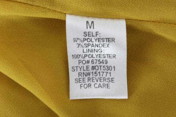 Gilli Sz M Mustard Yellow Gold Polyester Spandex Lined Inset Top