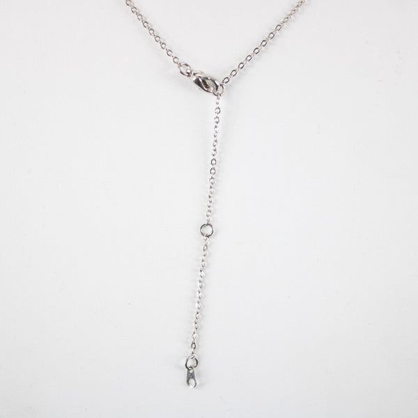 SIERRA Name Silvertone Rhinestone 14.5" w 4.5" Multi Ring Ext Necklace