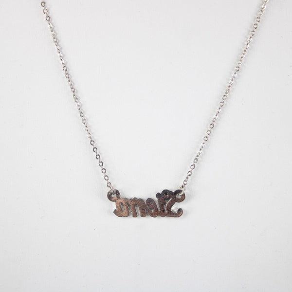 SIERRA Name Silvertone Rhinestone 14.5" w 4.5" Multi Ring Ext Necklace