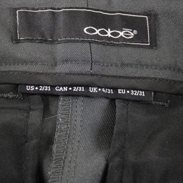 Oobe Sz 2 x 31 Gray Pockets Straight Leg 100% Polyester Dress Pant