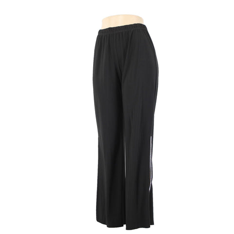 MSK Sz S x 32 Black Rhinestones Front Half Slit Flared Polyester Spandex Pants