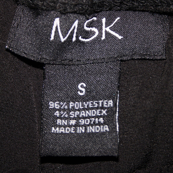 MSK Sz S x 32 Black Rhinestones Front Half Slit Flared Polyester Spandex Pants