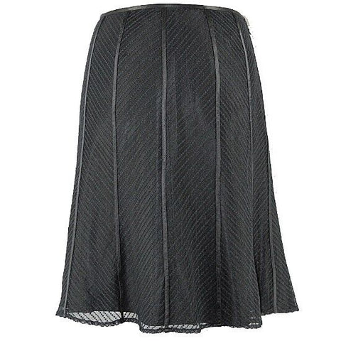 Ann Taylor NWT $149 Sz 6P Black Nylon Overlay Acetate Silk Blend Lined Skirt
