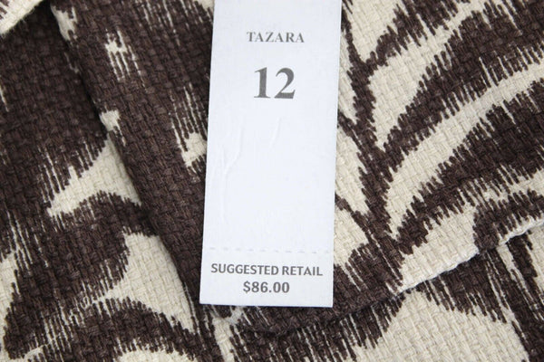 Jones Wear NEW $43 Sz 12 Ivory Brown Lined 100% Cotton Acetate Jacket