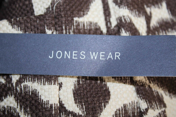 Jones Wear NEW $43 Sz 12 Ivory Brown Lined 100% Cotton Acetate Jacket