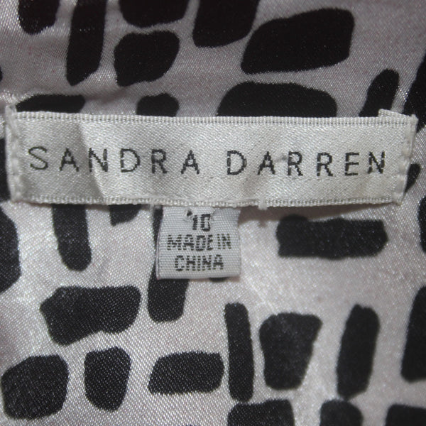Sandra Darren Dress Sz 10 Red Gold Hardware Gathered Side Polyester Rayon Dress
