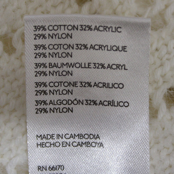 Pilcro Sz XS Supersoft Cream Ivory Open Weave Oversize Cotton Acrylic Sweater
