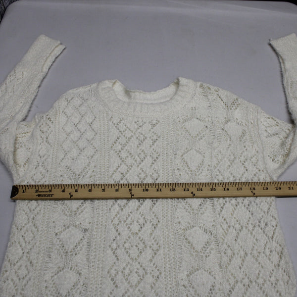 Pilcro Sz XS Supersoft Cream Ivory Open Weave Oversize Cotton Acrylic Sweater