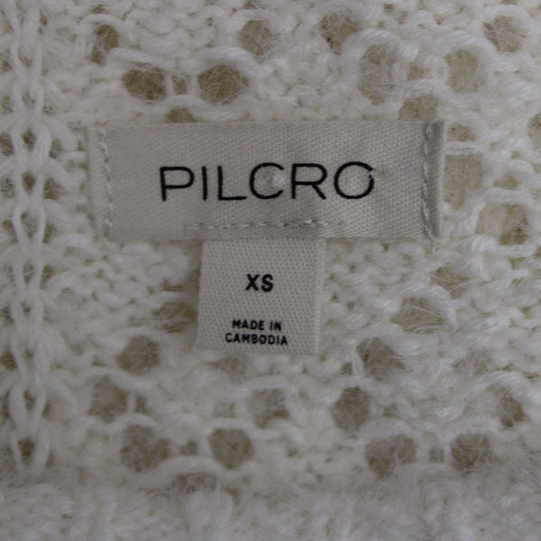 Pilcro Sz XS Supersoft Cream Ivory Open Weave Oversize Cotton Acrylic Sweater