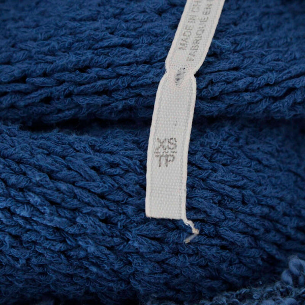Free People Sz XS Blue Textured Long Sleeve Cotton Blend Sweater