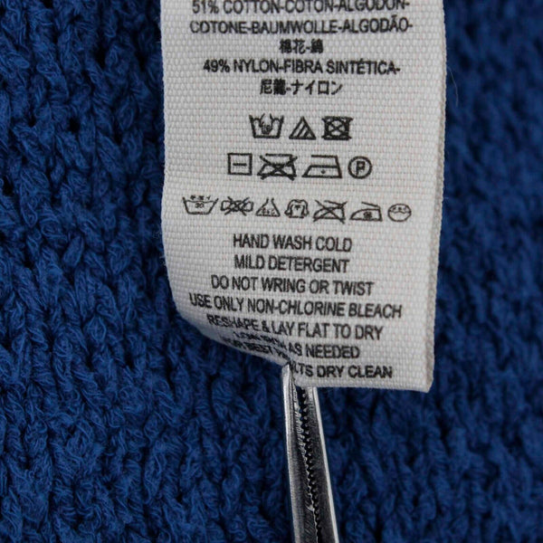 Free People Sz XS Blue Textured Long Sleeve Cotton Blend Sweater