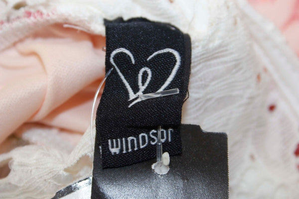 Windsor Sz S NWT Ivory Lace Peach Floral Poly Nylon Fit & Flare Dress