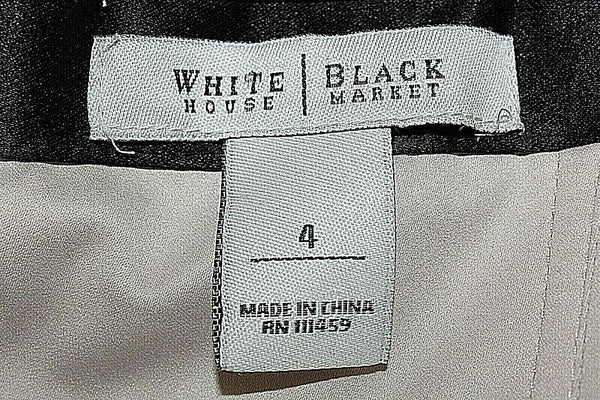 White House Black Market Sz 4 Black Cream Lace Overlay Nylon Blend Dress