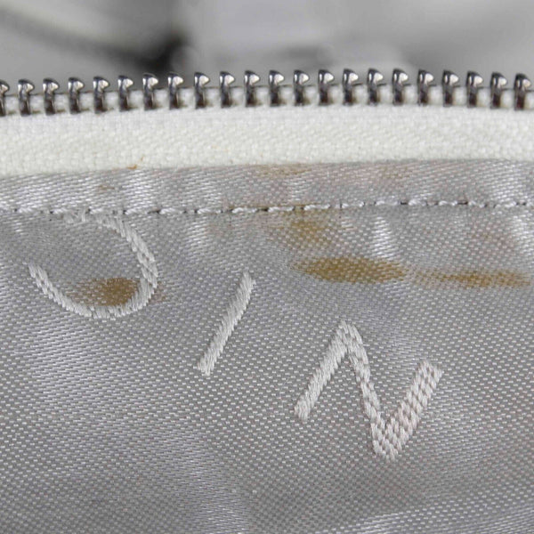 Nicoli 15 x 13 Bone Leather Zip Pockets In n Out Adjustable Straps Purse