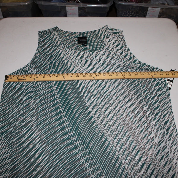 Nic Zoe Dress NEW $174 Sz 2x Green White Tan Layered 100% Polyester Dress