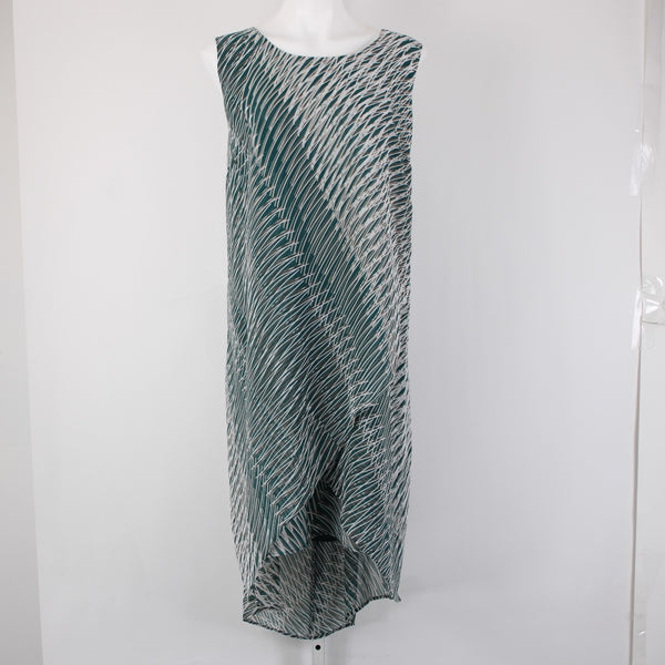 Nic Zoe Dress NEW $174 Sz 2x Green White Tan Layered 100% Polyester Dress