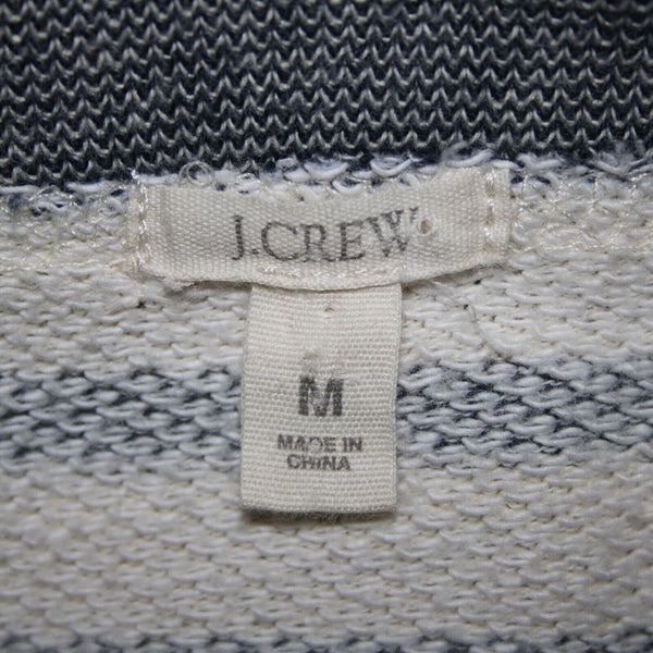 J Crew Sz M Cream Navy Blue Striped Long Sleeve 100% Cotton Sweater Top