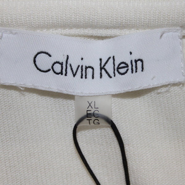 Calvin Klein NEW $60 Modern Essentials Sz XL White Polyester Rayon Spandex Top