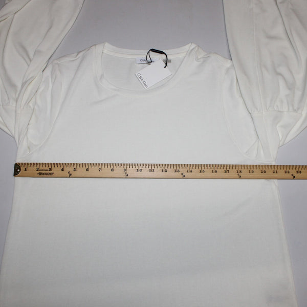 Calvin Klein NEW $60 Modern Essentials Sz XL White Polyester Rayon Spandex Top