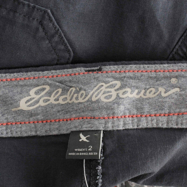 Eddie Bauer NEW $60 Sz 2 X 25 Gray Slightly Curvy Cotton Spandex Crop Pant