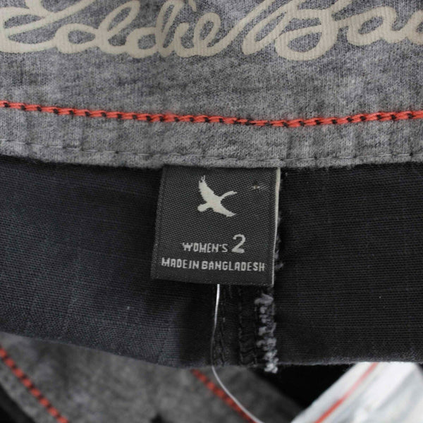 Eddie Bauer NEW $60 Sz 2 X 25 Gray Slightly Curvy Cotton Spandex Crop Pant