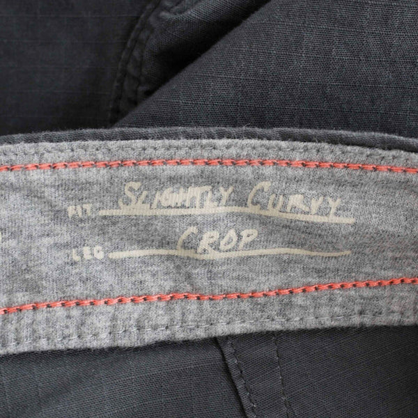 Eddie Bauer NEW $60 Sz 2 X 25 Gray Slightly Curvy Cotton Spandex Crop Pant