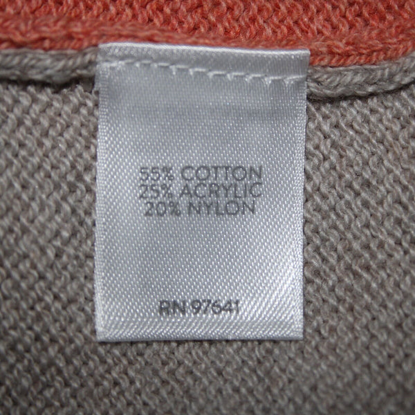 Pure Jill NEW Sz XSP Peach Gray Color Block Long Sleeve Cotton Acrylic Wrap