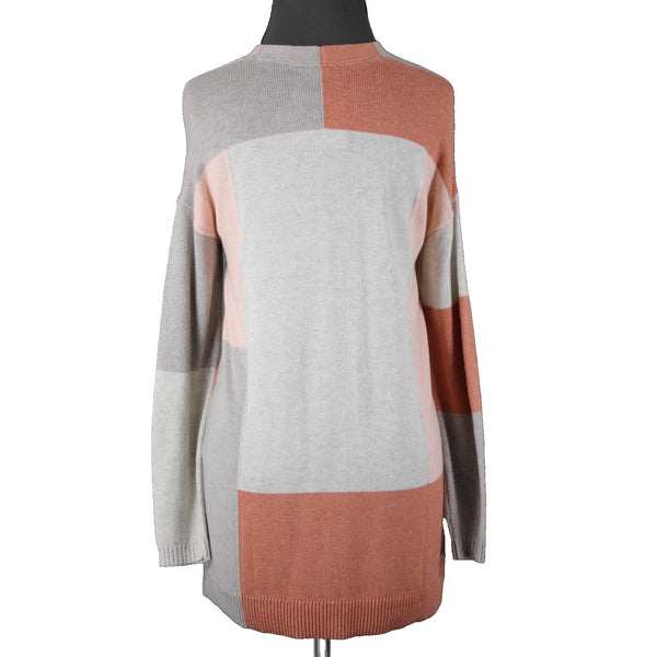 Pure Jill NEW Sz XSP Peach Gray Color Block Long Sleeve Cotton Acrylic Wrap