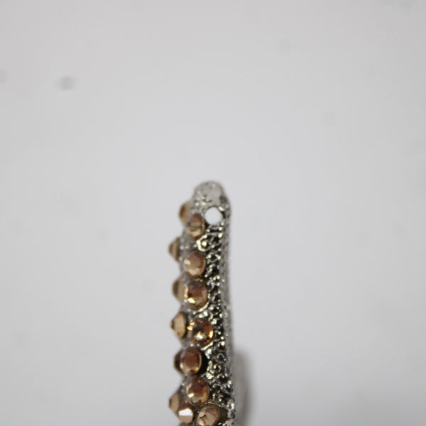 BB Simon Silvertone Gold Cubic Zirconia Star Fish 3" Pendant