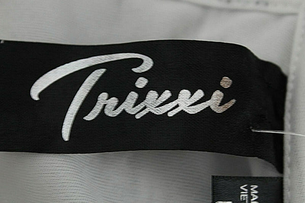 Trixxi NEW $69 Sz L White Black Striped Coral Belt Lined Poly Blend Dress