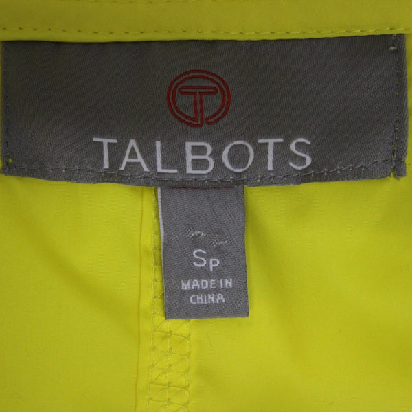 Talbots Sz SP Yellow Zipper Pockets Hooded Lined 100% Polyester Windbreak Jacket