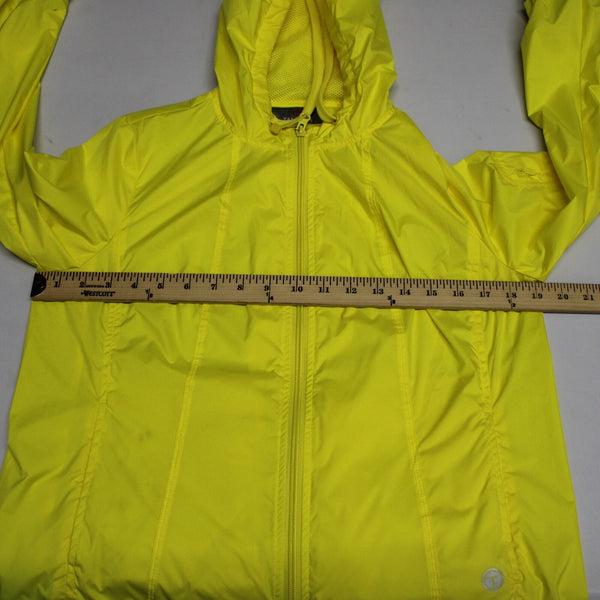 Talbots Sz SP Yellow Zipper Pockets Hooded Lined 100% Polyester Windbreak Jacket