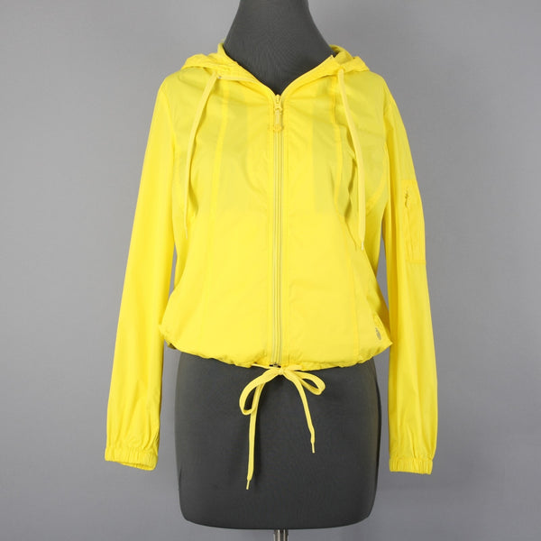 Talbots Sz SP Yellow Zipper Pockets Hooded Lined 100% Polyester Windbreak Jacket