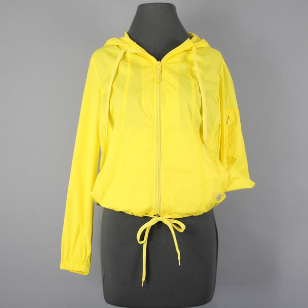 Talbots Sz SP Yellow Zipper Pockets Hooded Lined 100% Polyester Windbreak Jacket