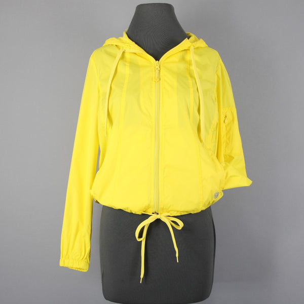 Talbots Sz SP Yellow Zipper Pockets Hooded Lined 100% Polyester Windbreak Jacket