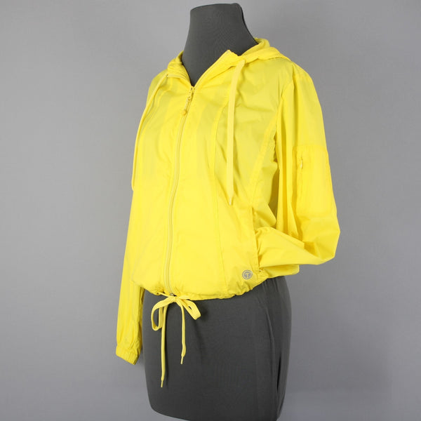 Talbots Sz SP Yellow Zipper Pockets Hooded Lined 100% Polyester Windbreak Jacket