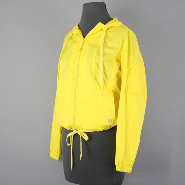 Talbots Sz SP Yellow Zipper Pockets Hooded Lined 100% Polyester Windbreak Jacket