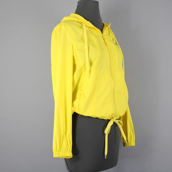 Talbots Sz SP Yellow Zipper Pockets Hooded Lined 100% Polyester Windbreak Jacket