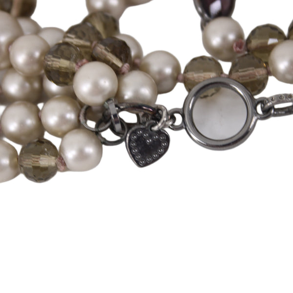 Stella And Dot Necklace Faux Pearls Beaded Multi Strands 19" Ext 2" Necklace