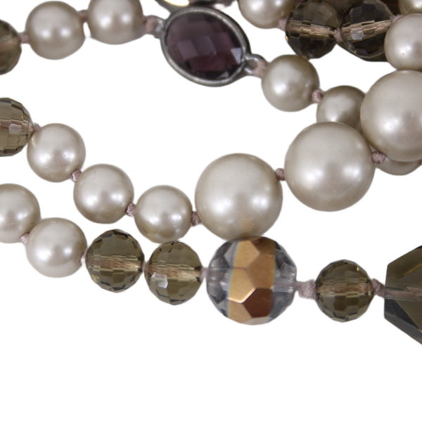 Stella And Dot Necklace Faux Pearls Beaded Multi Strands 19" Ext 2" Necklace