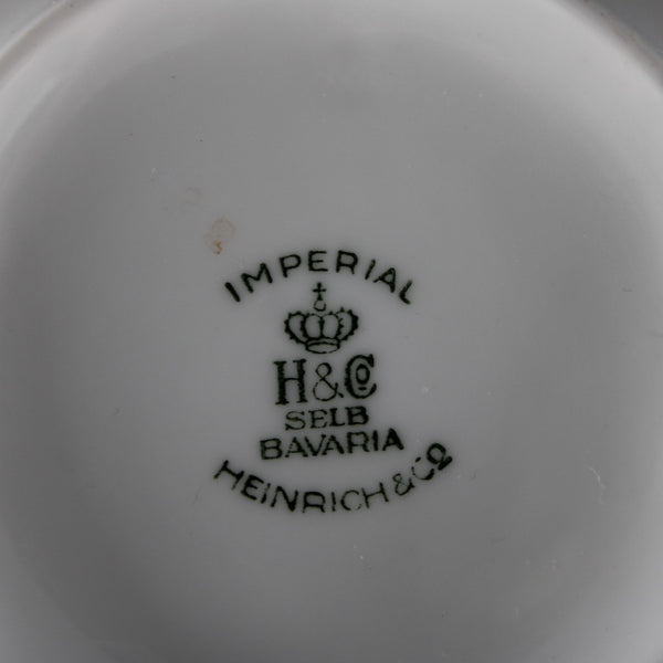 Heinrich Co Tea Cup With Saucer Selb Bavaria White Pink Floral Tea Cup W/ Saucer