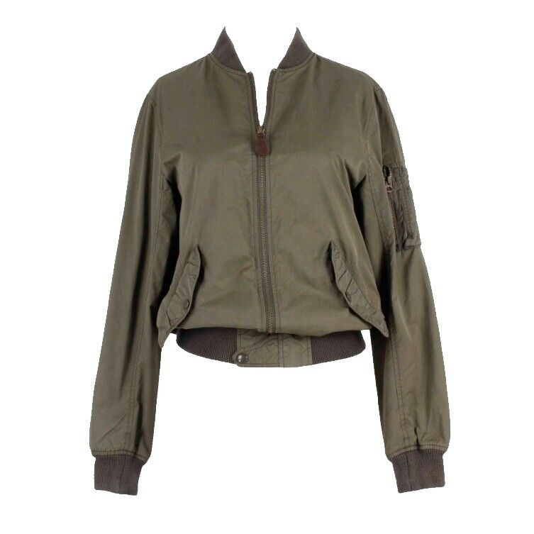 Wallace & Barnes Sz XS Green Olive Collared Pocketed Lined Nylon Cotton Jacket
