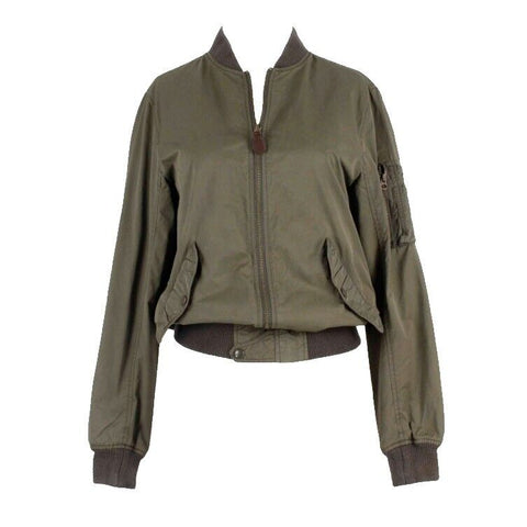 Wallace & Barnes Sz XS Green Olive Collared Pocketed Lined Nylon Cotton Jacket