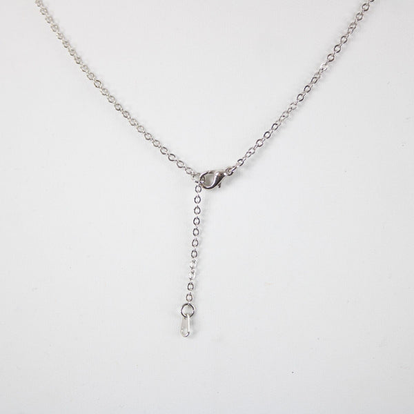 SARAH Name Silvertone Rhinestone 14.5" w 4.5" Multi Ring Ext Necklace