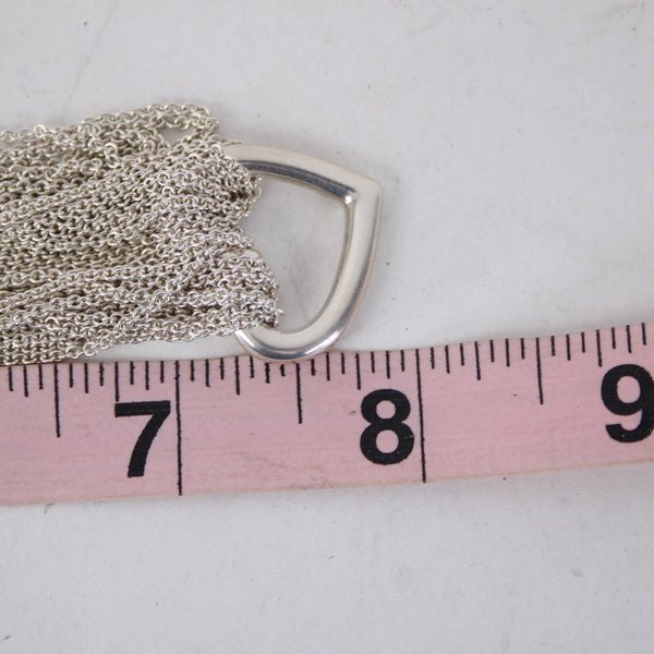 Tiffany Co Necklace 925 Sterling Silver Heart Multi Chains 16" Necklace
