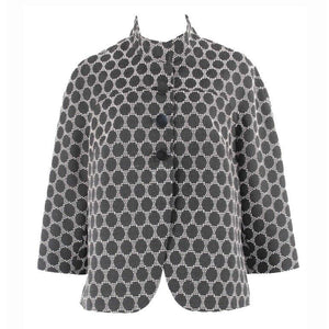 Coldwater Creek 10 Black White Polyester Rayon 3 Button Jacket