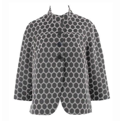 Coldwater Creek 10 Black White Polyester Rayon 3 Button Jacket