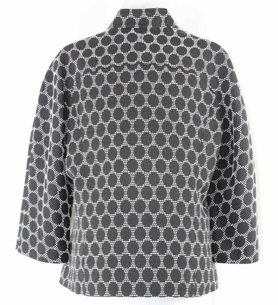 Coldwater Creek 10 Black White Polyester Rayon 3 Button Jacket